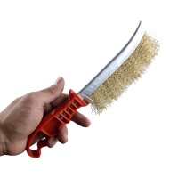 Щетка металлическая ручная 250 мм, пластиковая рукоятка, красная, мягкая